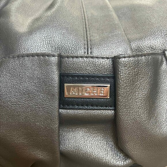 EUC - Miche Oakley Prima Shell Bag Silver Vegan Leather handles & carabiners - Picture 4 of 13